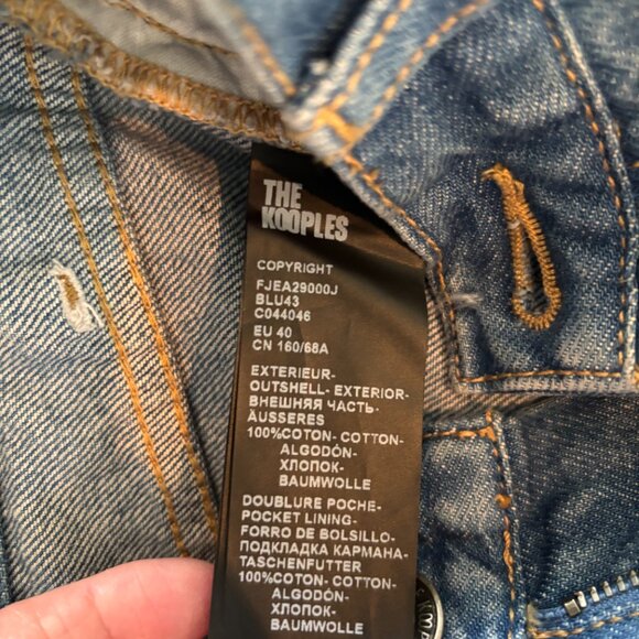 The Kooples Boyfriend Bleu Jeans MSRP $315 Size 40 (L) NWT - Picture 6 of 7